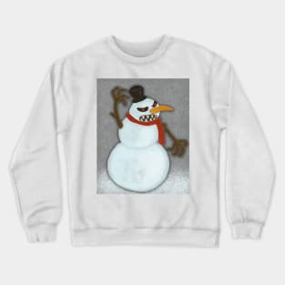 Evil Snowman in a snowstorm Crewneck Sweatshirt